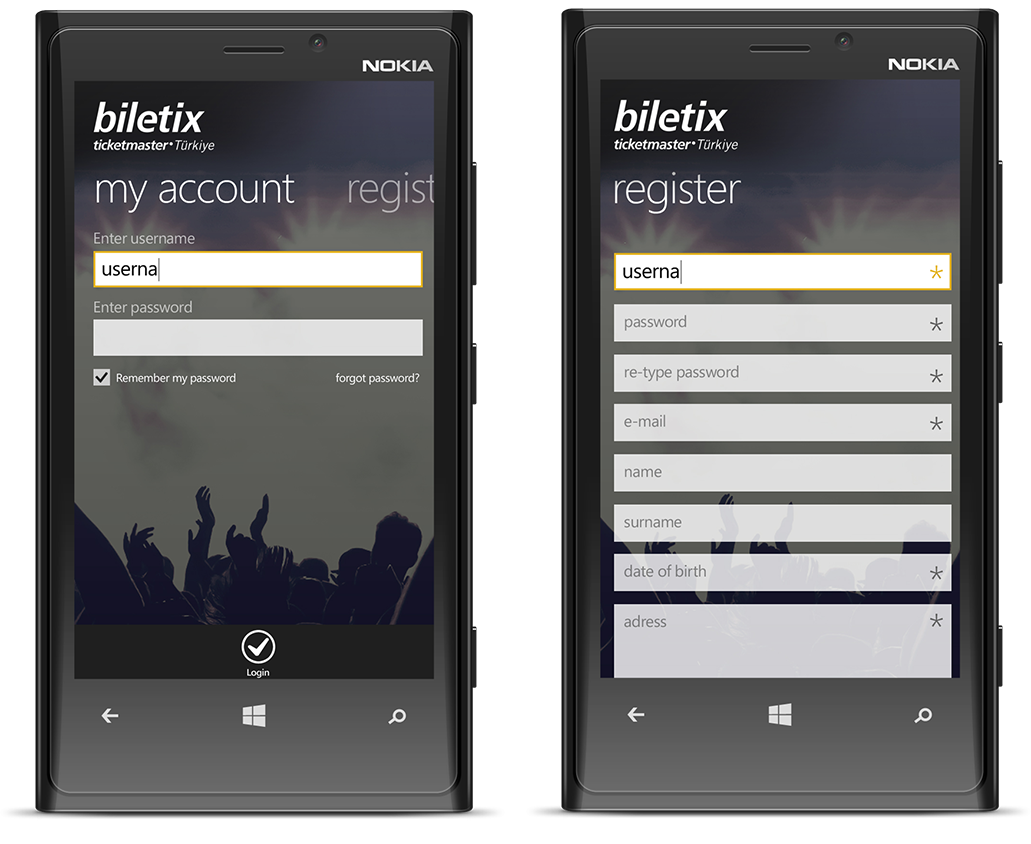 Biletix Windows Phone Uygulama