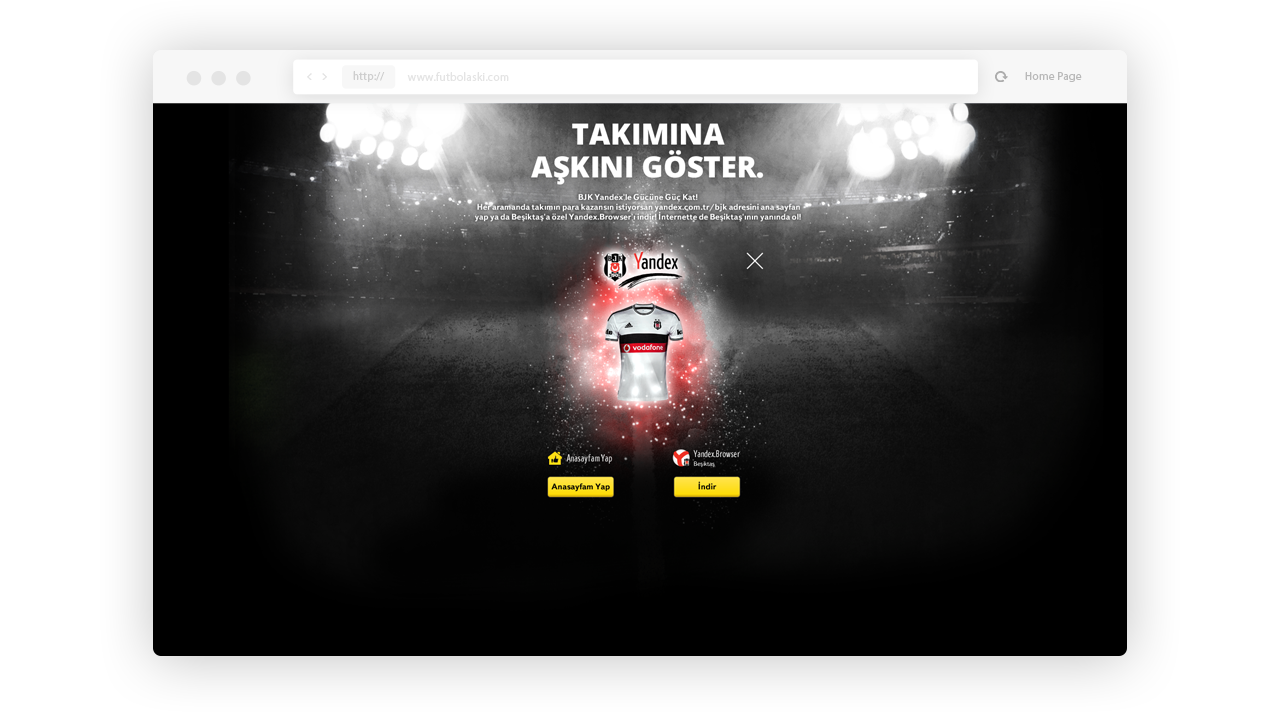 Yandex Dijital Kampanya  Futbol Aşkı Beşiktaş BJK